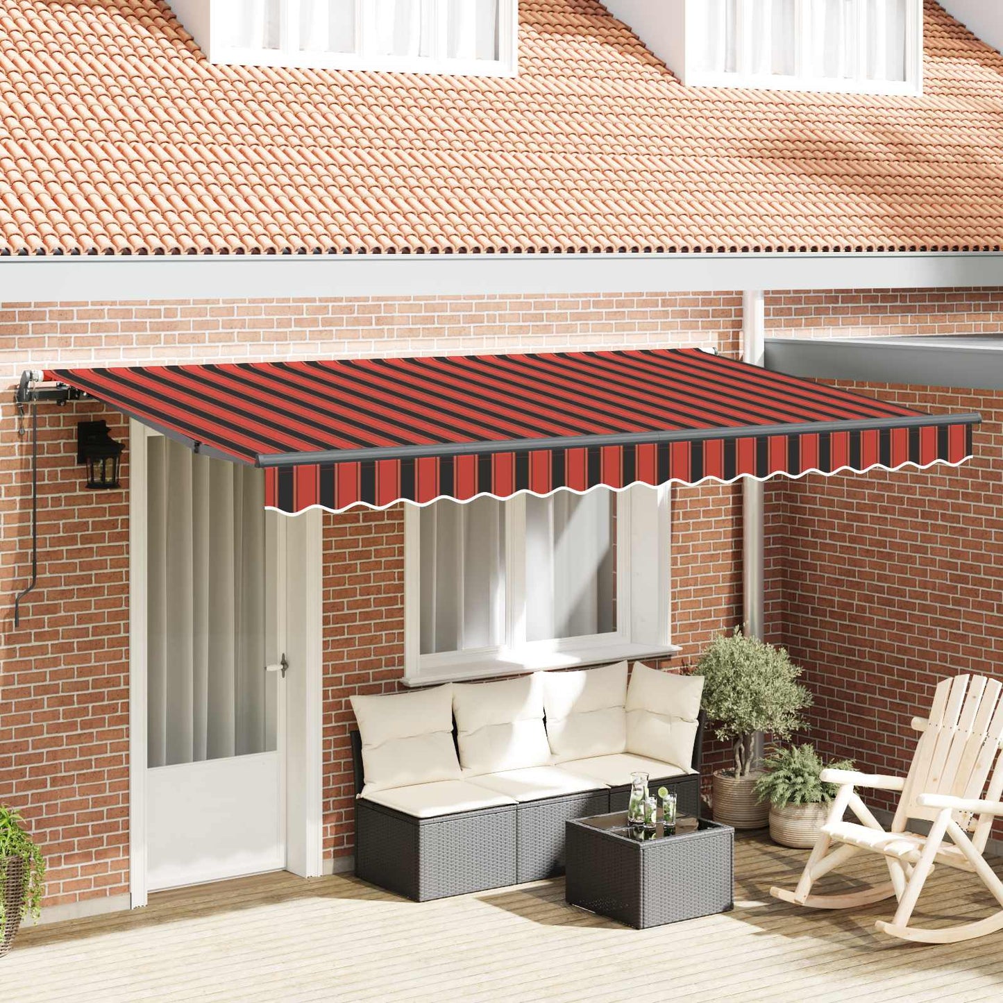 Inklapbaar Zonnescherm Oranje 350 x 200 cm Stof is nu te koop bij PeponiXL, paradijselijk wonen!