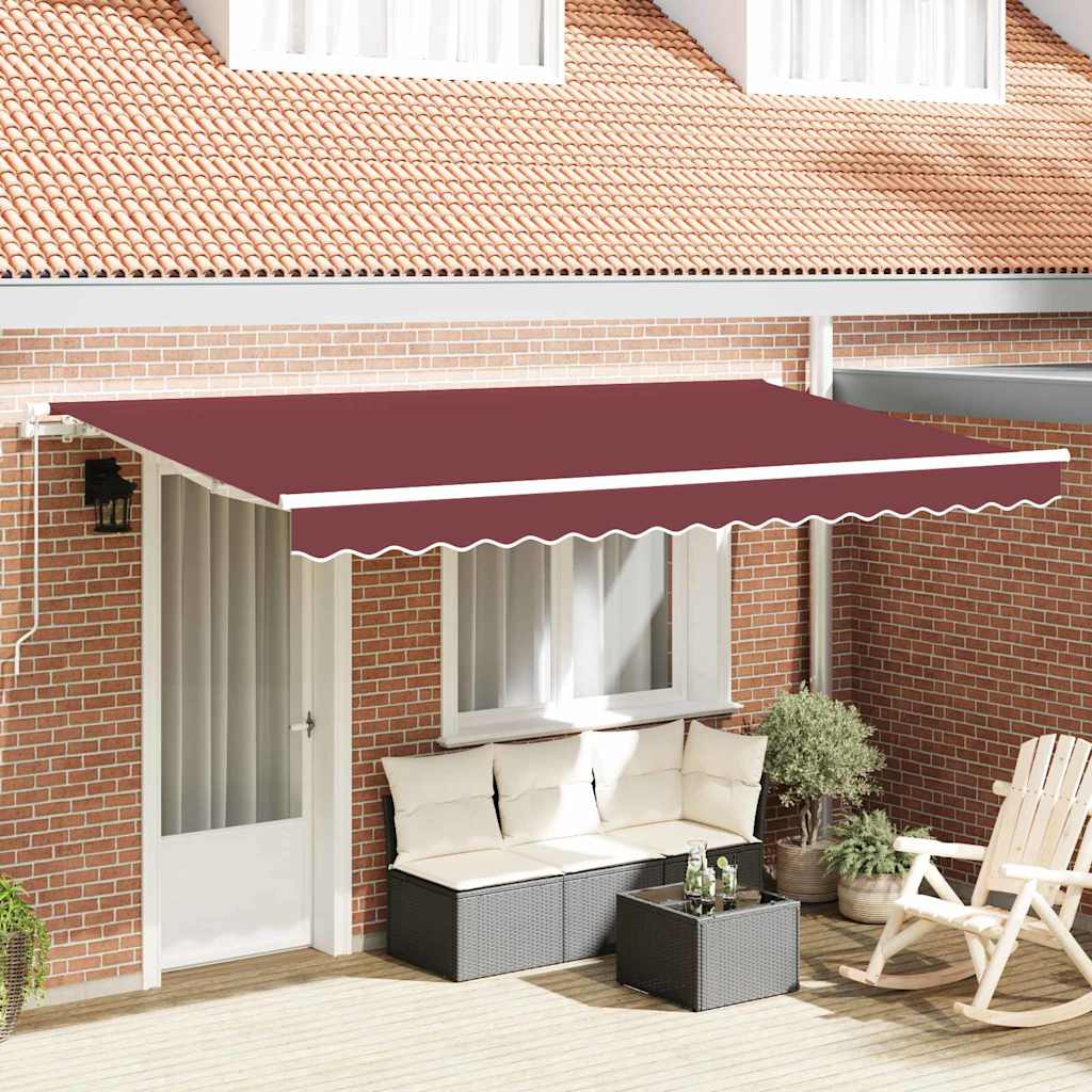 Inklapbaar Zonnescherm Bordeauxrood 350 x 200 cm Stof is nu te koop bij PeponiXL, paradijselijk wonen!
