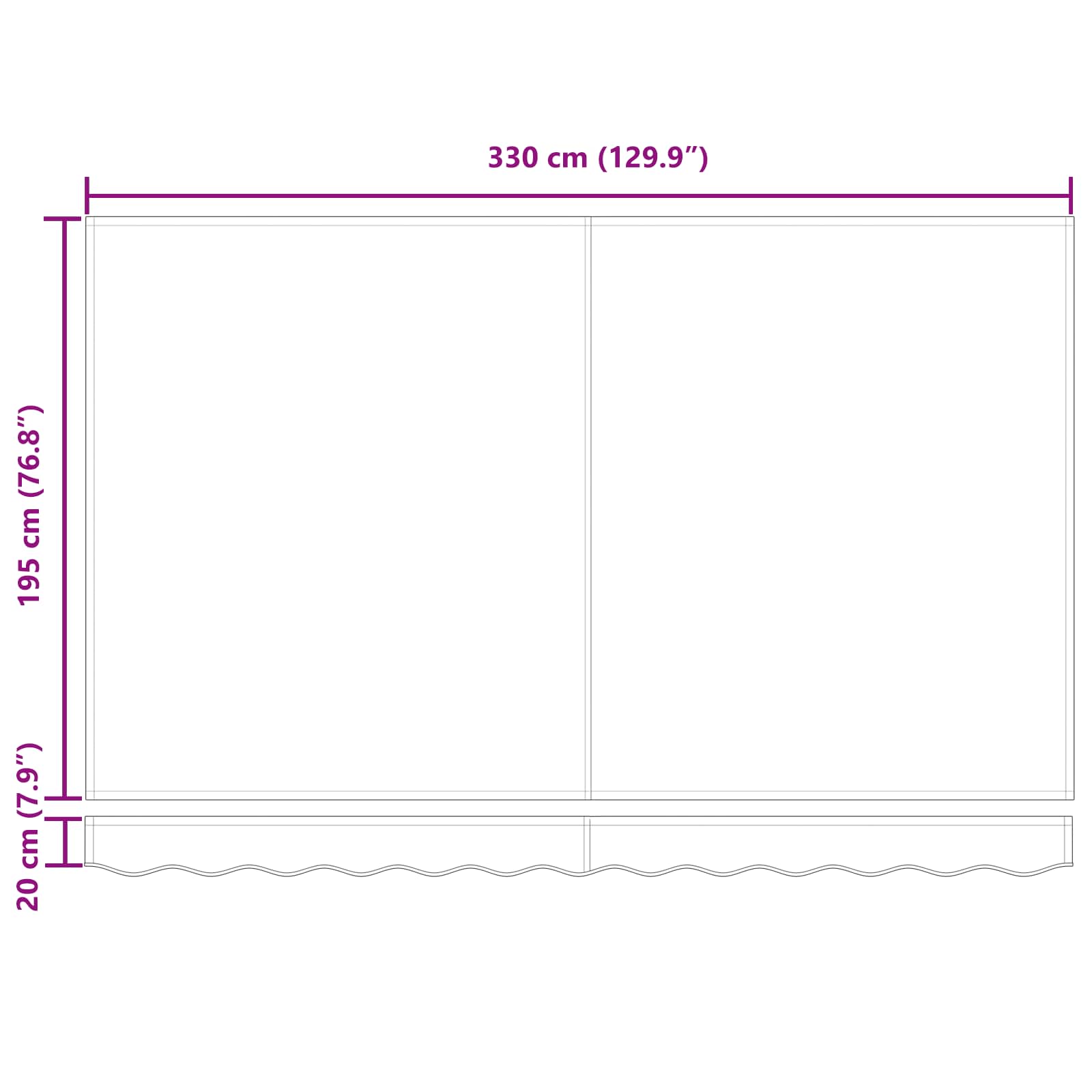 Inklapbaar Zonnescherm Bordeauxrood 350 x 200 cm Stof is nu te koop bij PeponiXL, paradijselijk wonen!