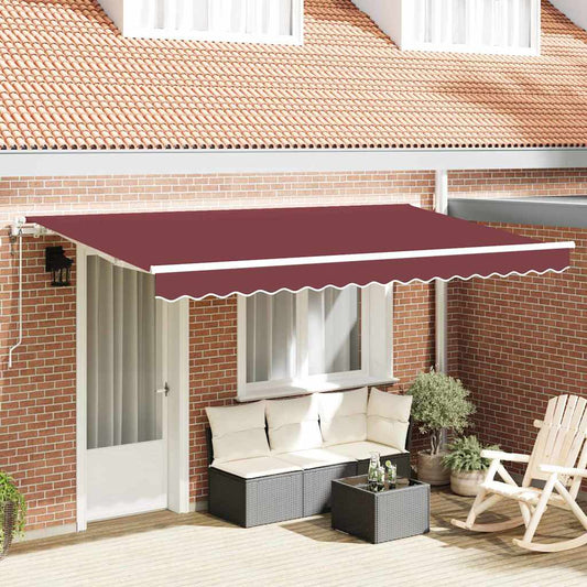 Inklapbaar Zonnescherm Bordeauxrood 350 x 200 cm Stof is nu te koop bij PeponiXL, paradijselijk wonen!