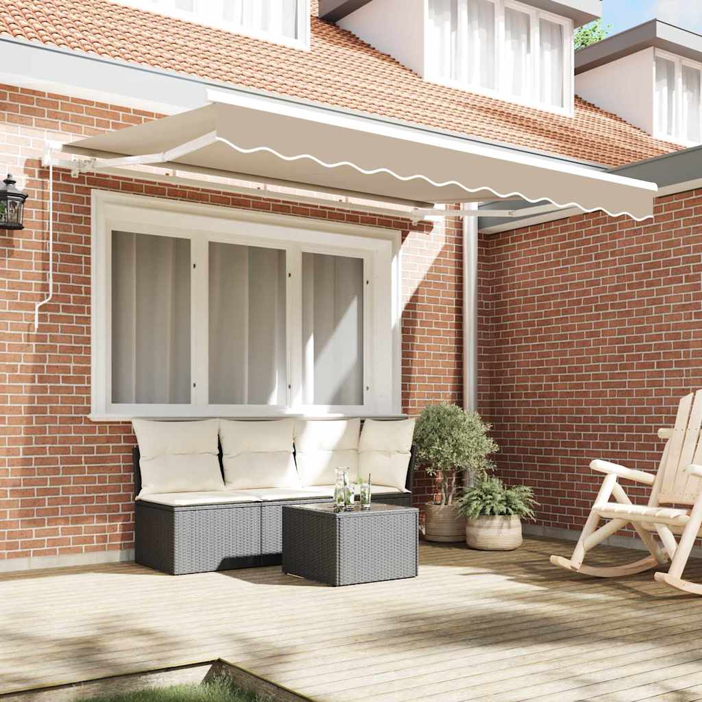 Inklapbaar Zonnescherm Beige 350 x 200 cm Stof is nu te koop bij PeponiXL, paradijselijk wonen!