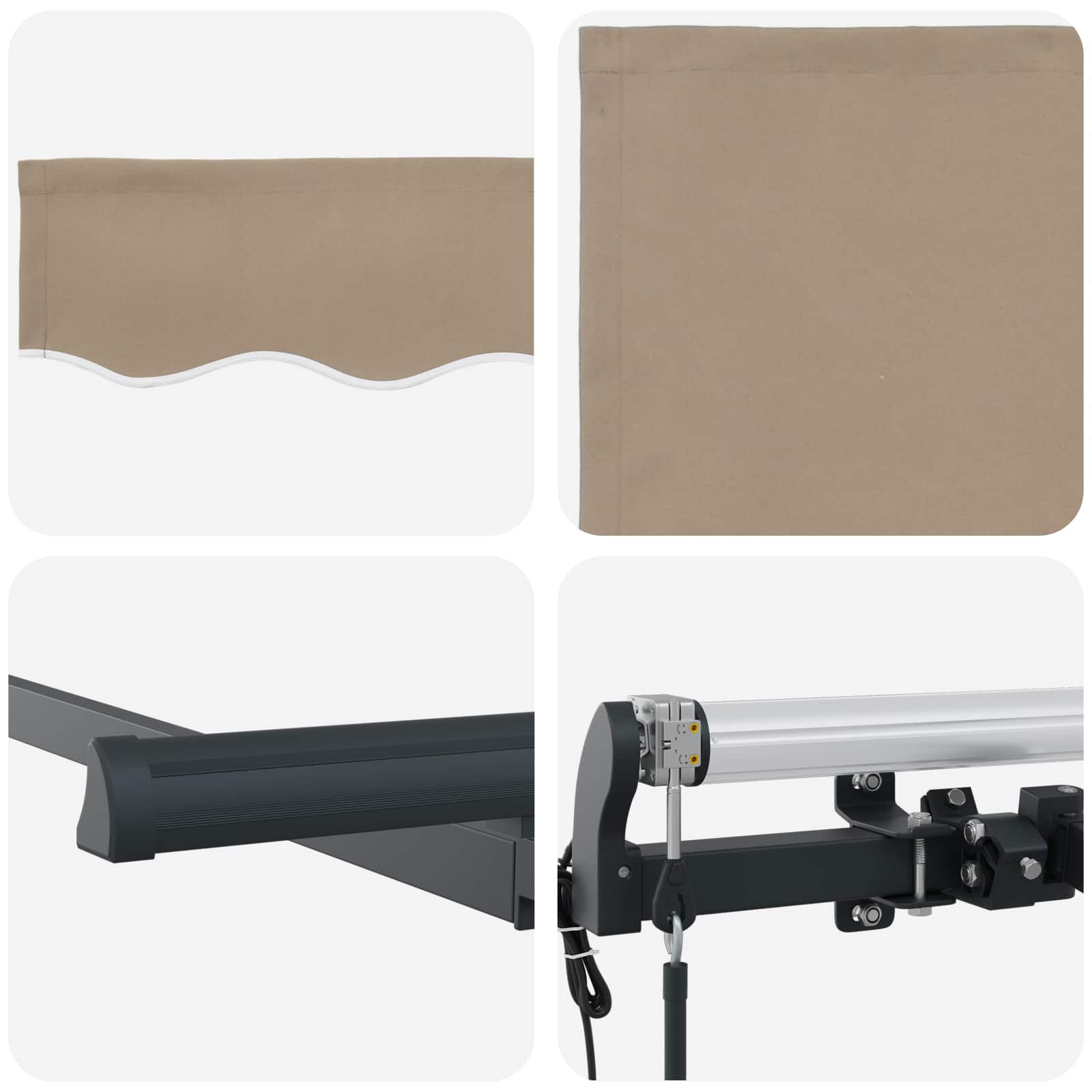 Inklapbaar Zonnescherm Beige 350 x 200 cm Stof is nu te koop bij PeponiXL, paradijselijk wonen!