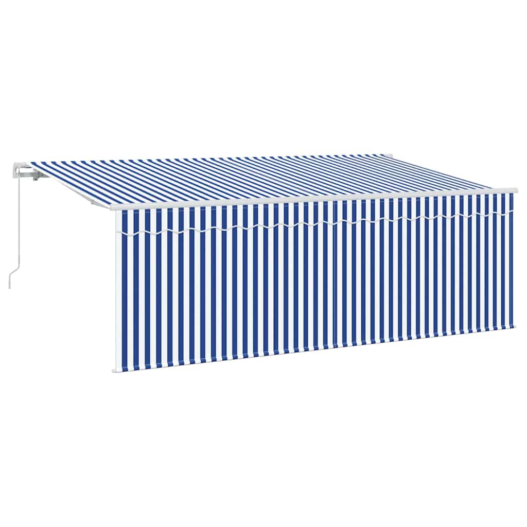Inklapbaar Zonnescherm Blauw en Wit 400 x 200 cm is nu te koop bij PeponiXL, paradijselijk wonen!