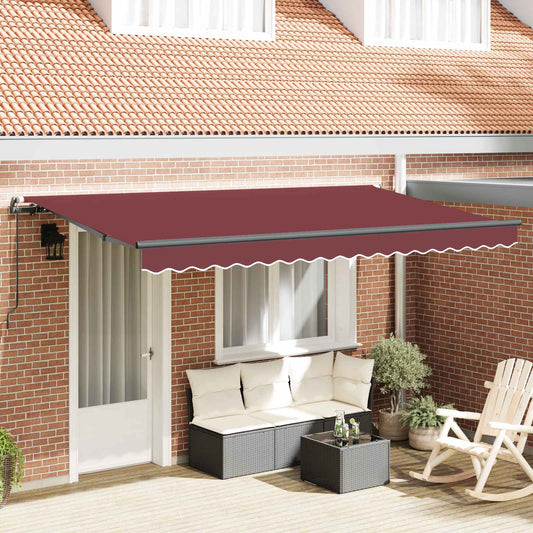 Inklapbaar Zonnescherm Bordeauxrood 400 x 200 cm Stof is nu te koop bij PeponiXL, paradijselijk wonen!