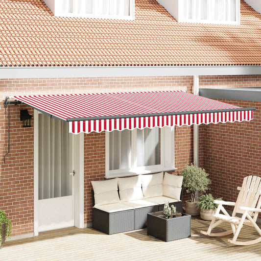 Inklapbaar Zonnescherm Rood 400 x 200 cm Stof is nu te koop bij PeponiXL, paradijselijk wonen!