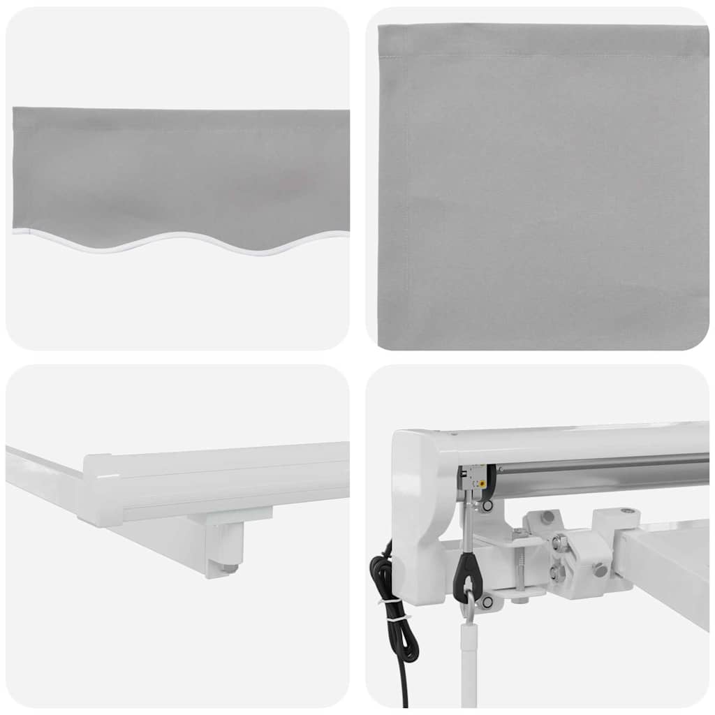Zijde Frame Lichtgrijs 400 x 200 cm Polyester met PU-coating