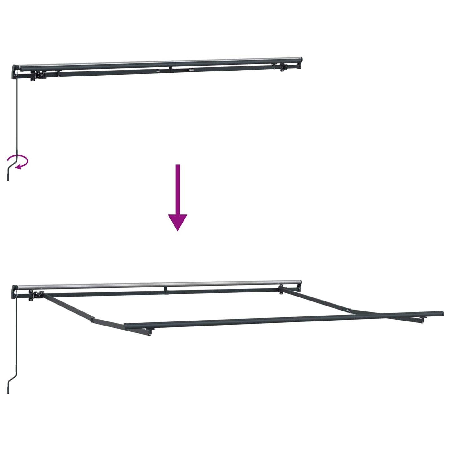 Inklapbaar Zonnescherm Rood en Wit 300 x 250 cm is nu te koop bij PeponiXL, paradijselijk wonen!