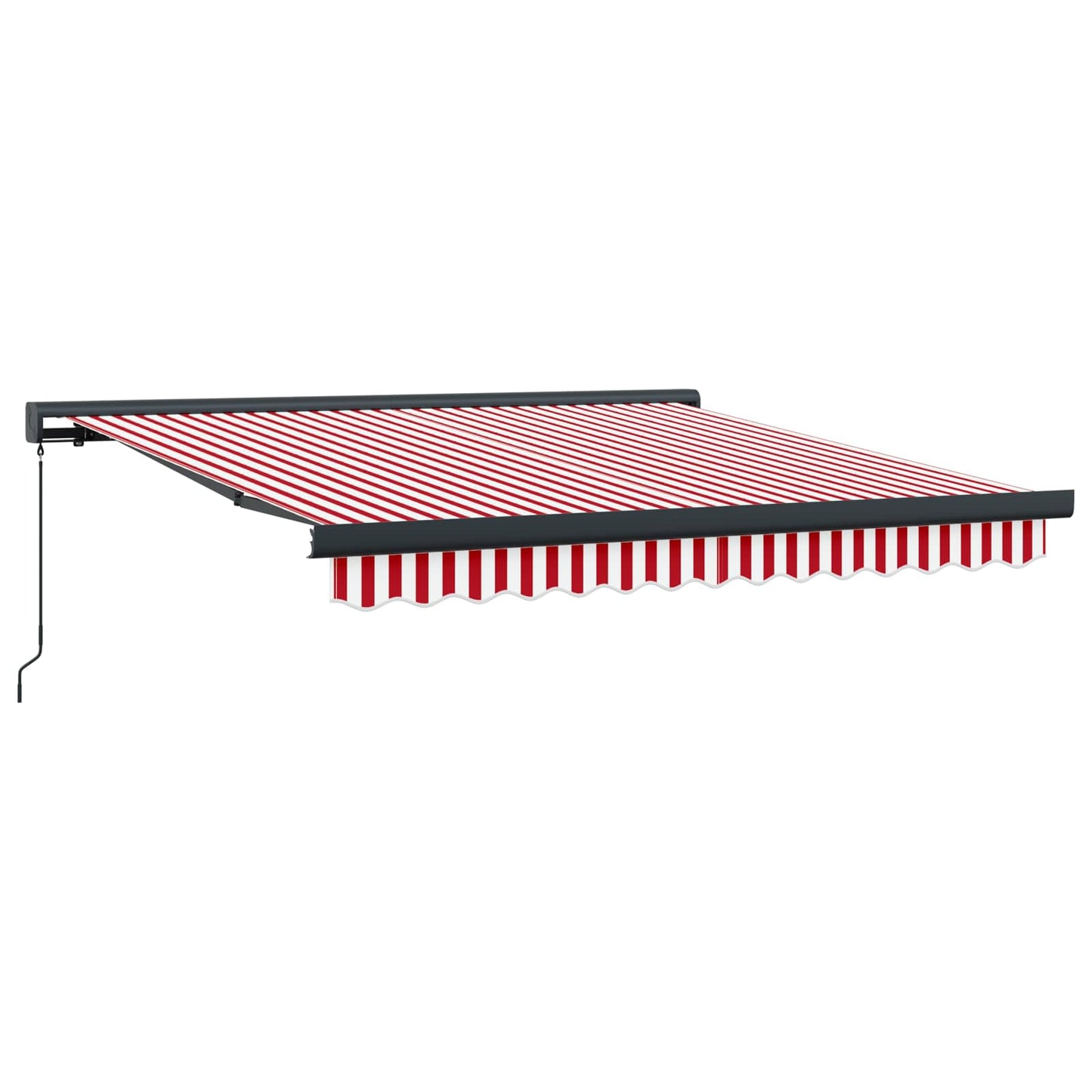 Inklapbaar Zonnescherm Rood en Wit 300 x 250 cm Stof en Metaal is nu te koop bij PeponiXL, paradijselijk wonen!