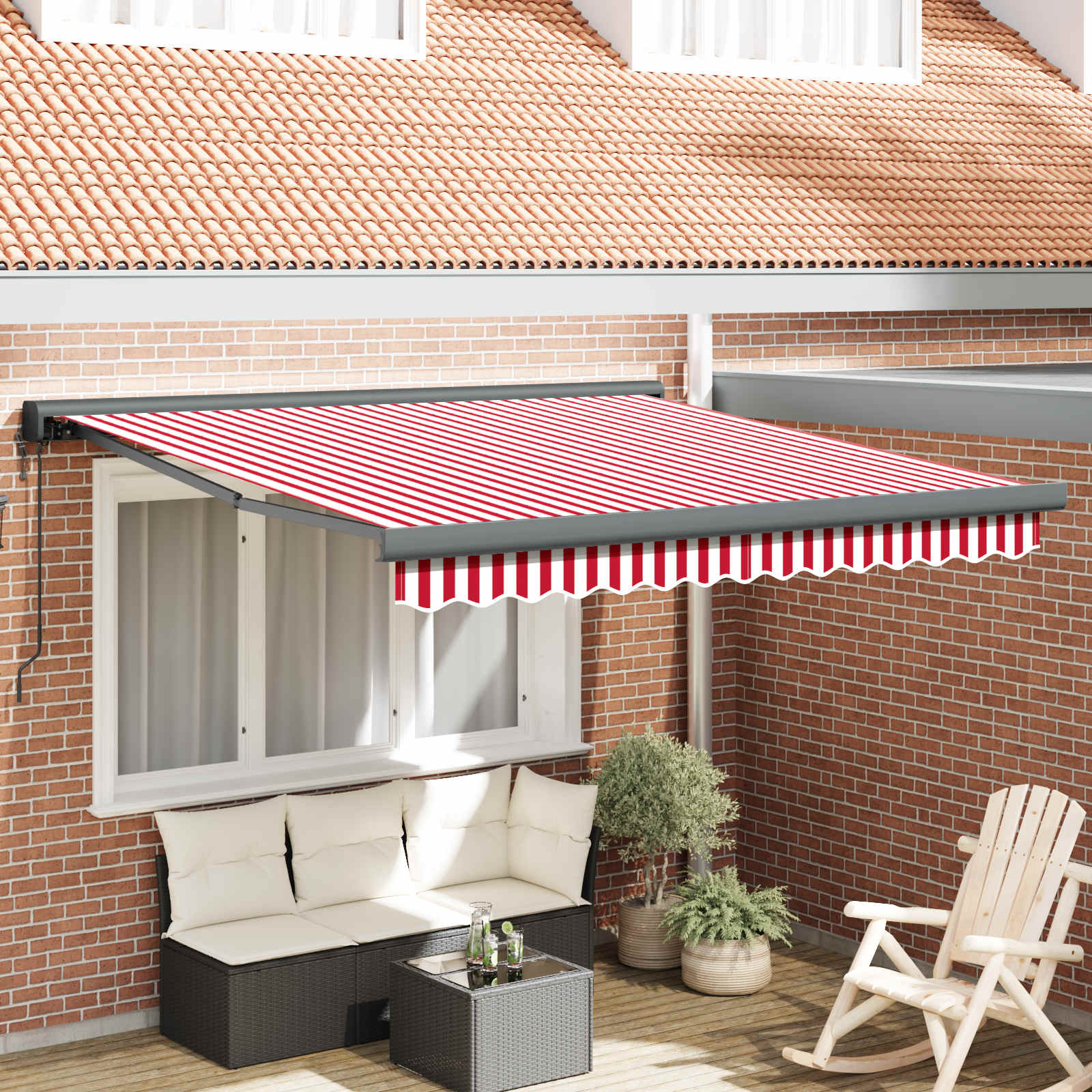 Markies Rood en Wit 300 x 250 cm Polyester en Aluminium is nu te koop bij PeponiXL, paradijselijk wonen!
