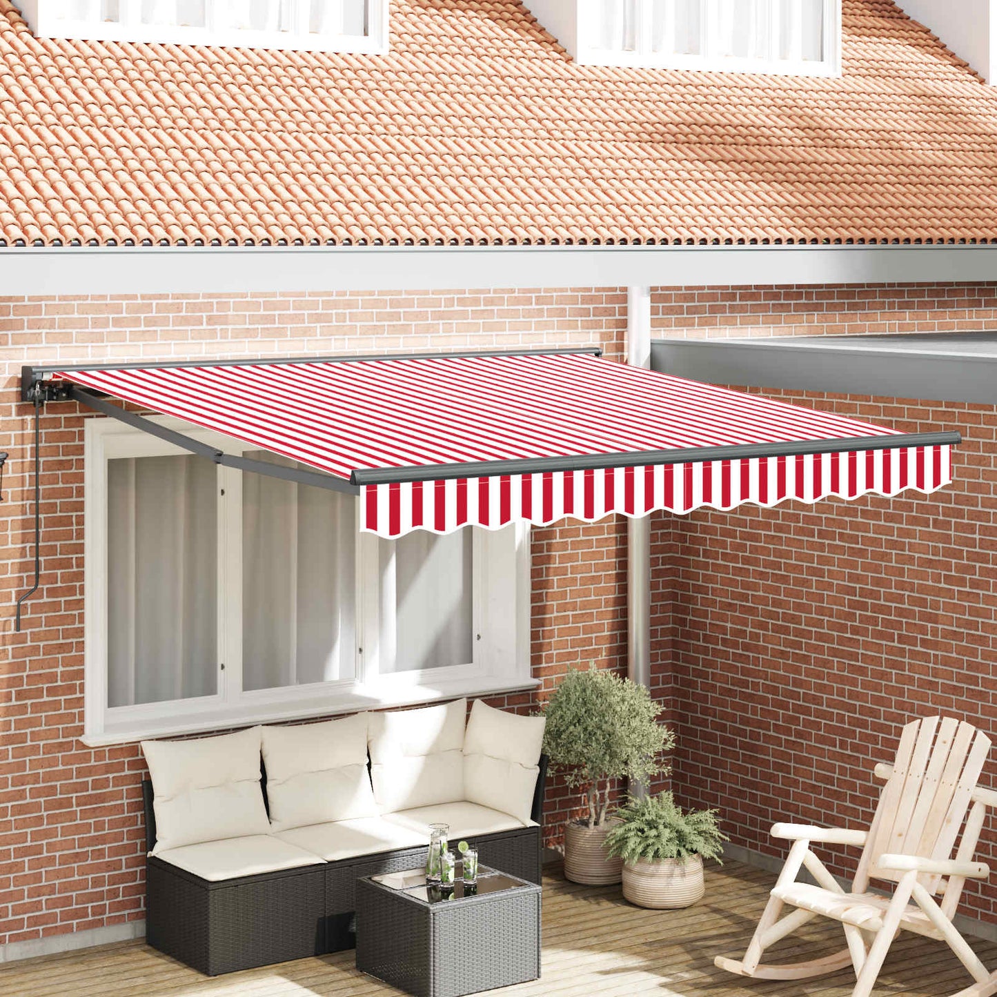 Zijde Frame Rood en Wit 300 x 250 cm Polyester met PU-coating is nu te koop bij PeponiXL, paradijselijk wonen!