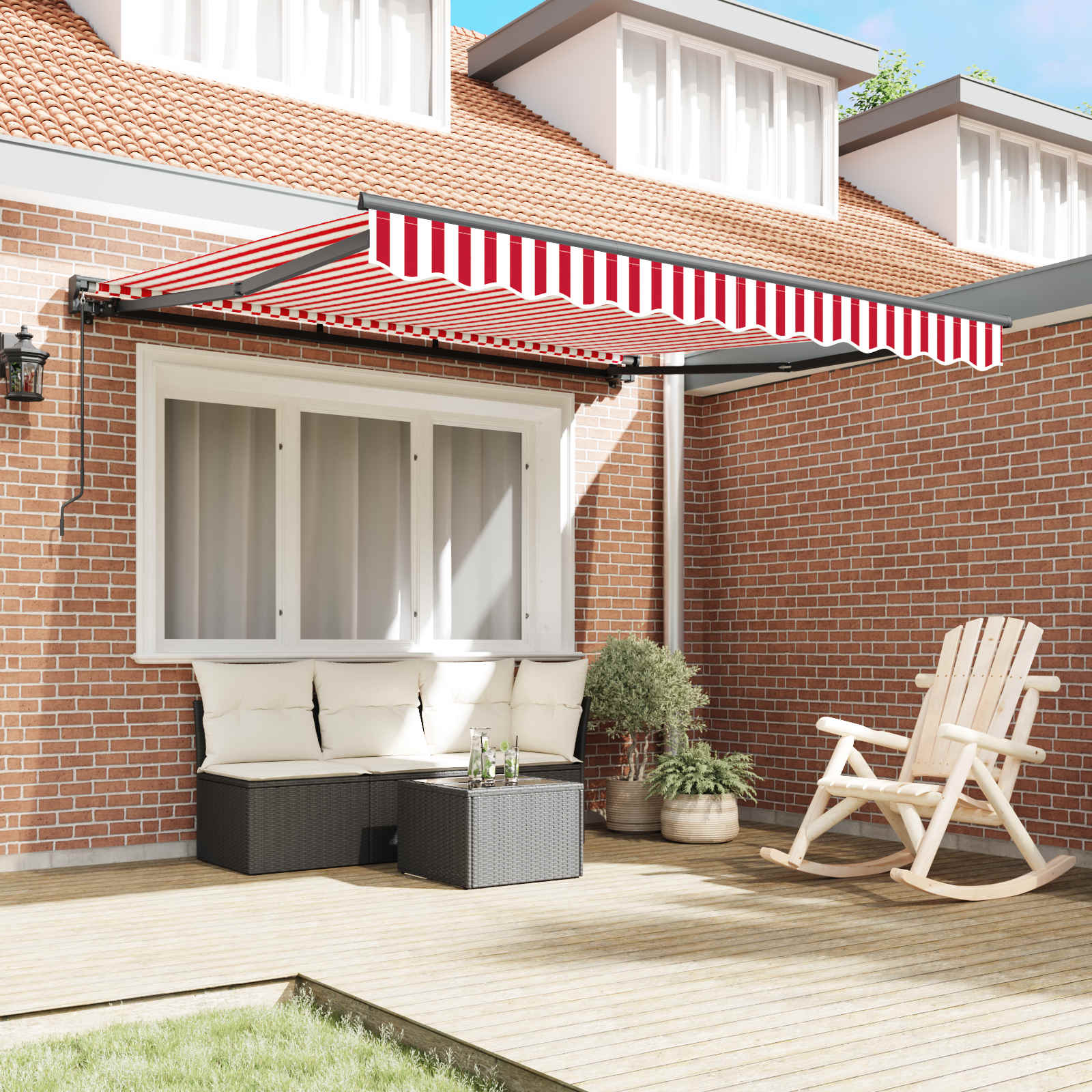 Zijde Frame Rood en Wit 300 x 250 cm Polyester met PU-coating is nu te koop bij PeponiXL, paradijselijk wonen!