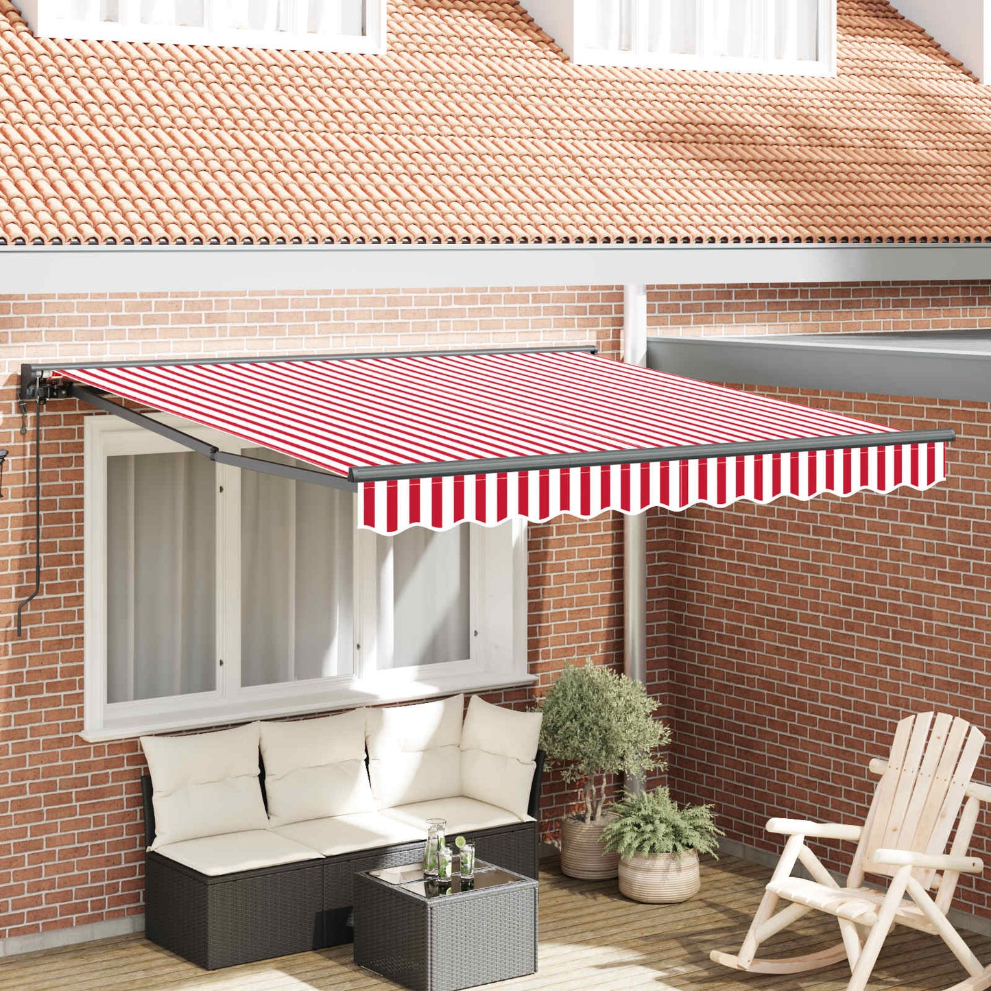 Zijde Frame Rood en Wit 300 x 250 cm Polyester met PU-coating is nu te koop bij PeponiXL, paradijselijk wonen!