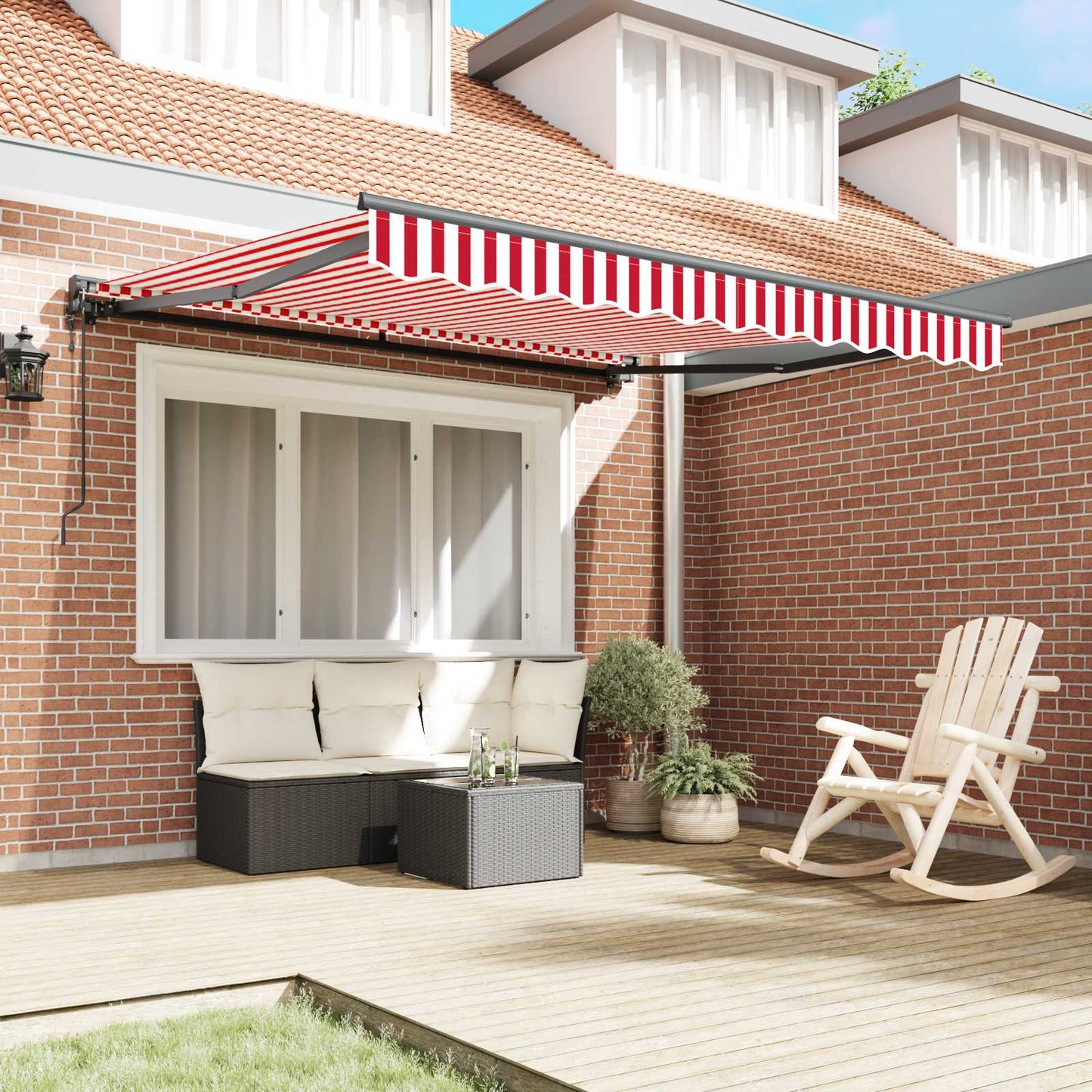 Zijde Frame Rood en Wit 300 x 250 cm Polyester met PU-coating is nu te koop bij PeponiXL, paradijselijk wonen!