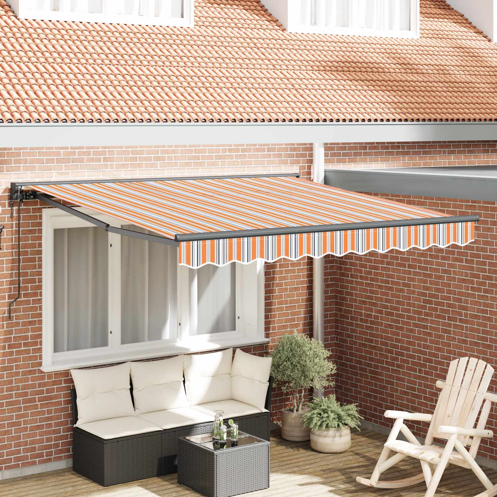 Zijde Frame Blauw en Oranje 300 x 250 cm is nu te koop bij PeponiXL, paradijselijk wonen!