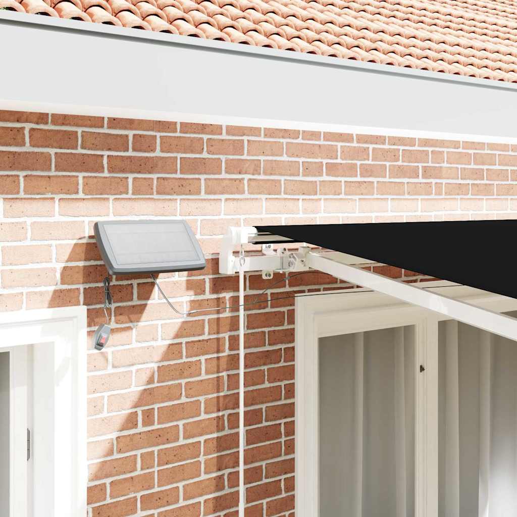 Inklapbaar Zonnescherm Zwart 300 x 250 cm Stof en Staal is nu te koop bij PeponiXL, paradijselijk wonen!