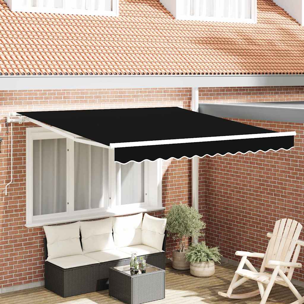 Elektrisch Uittrekbaar Zonnescherm Zwart 300 x 250 cm is nu te koop bij PeponiXL, paradijselijk wonen!