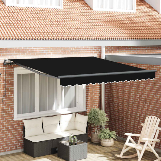 Inklapbaar Zonnescherm Zwart 300 x 250 cm Polyester en staal is nu te koop bij PeponiXL, paradijselijk wonen!