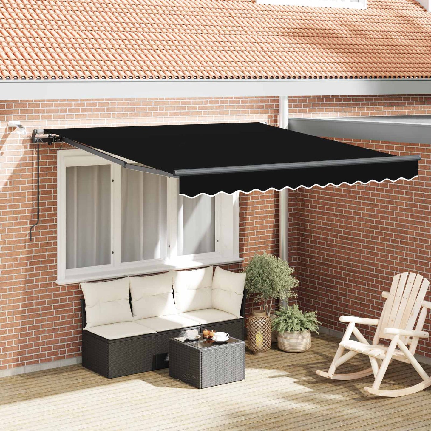 Luifeldoek met Zwart 300 x 250 cm Polyester is nu te koop bij PeponiXL, paradijselijk wonen!