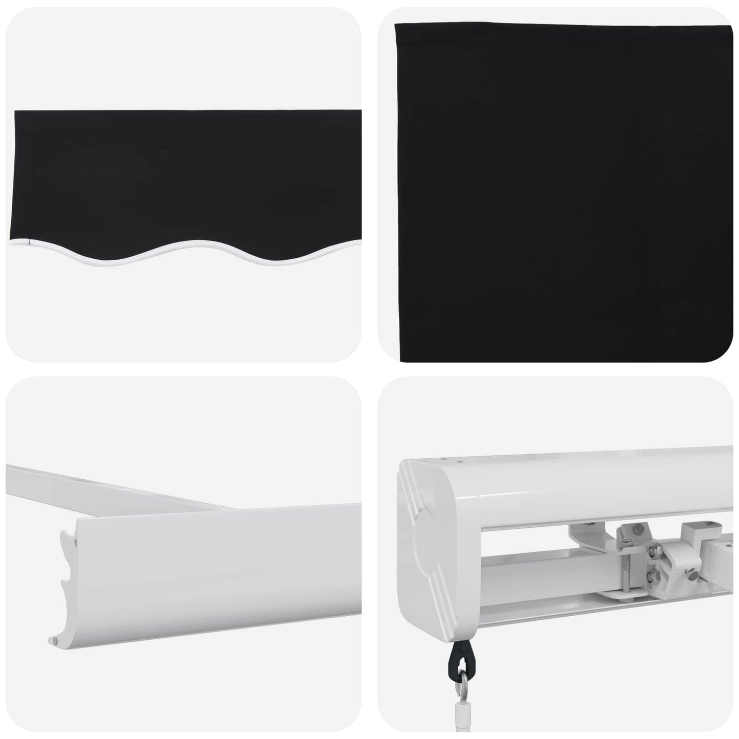 Inklapbaar Zonnescherm Zwart 300 x 250 cm Stof en Metaal is nu te koop bij PeponiXL, paradijselijk wonen!
