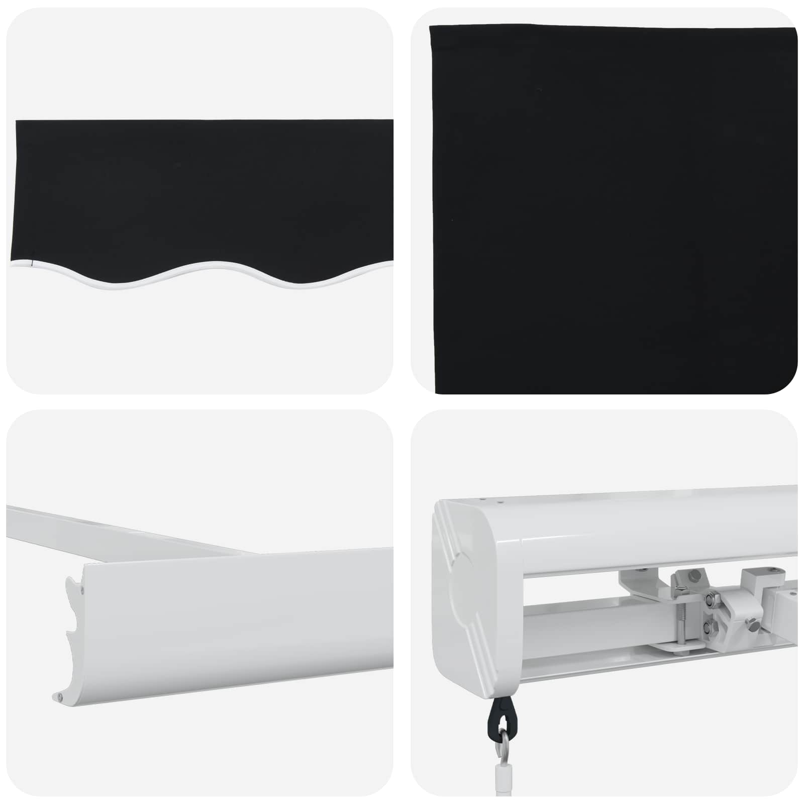 Inklapbaar Zonnescherm Zwart 300 x 250 cm Stof en Metaal is nu te koop bij PeponiXL, paradijselijk wonen!