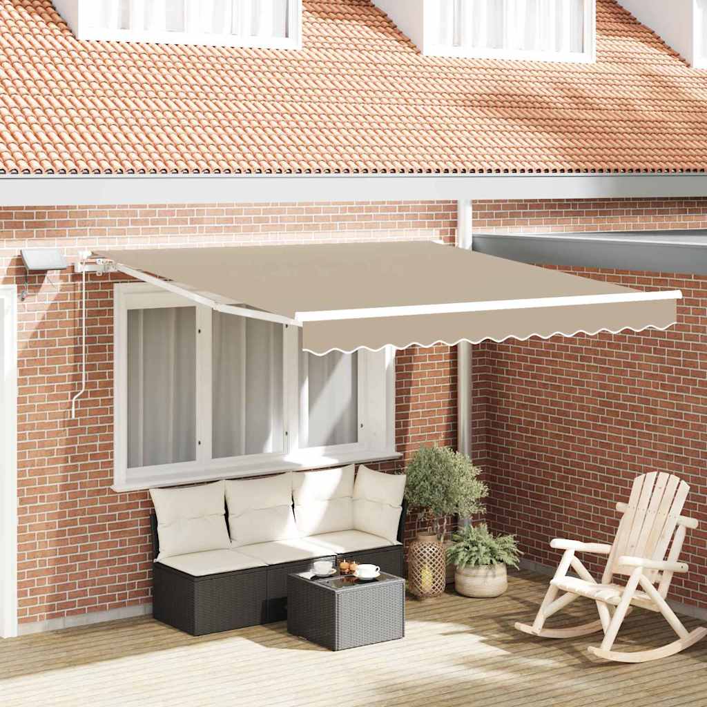 Inklapbaar Zonnescherm met Beige 300 x 250 cm Stof is nu te koop bij PeponiXL, paradijselijk wonen!