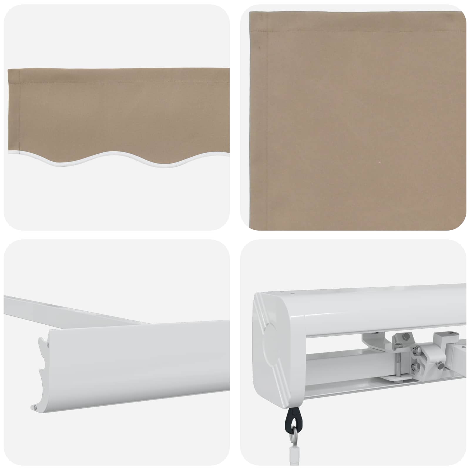 Inklapbaar Zonnescherm Beige 300 x 250 cm Stof en Metaal is nu te koop bij PeponiXL, paradijselijk wonen!