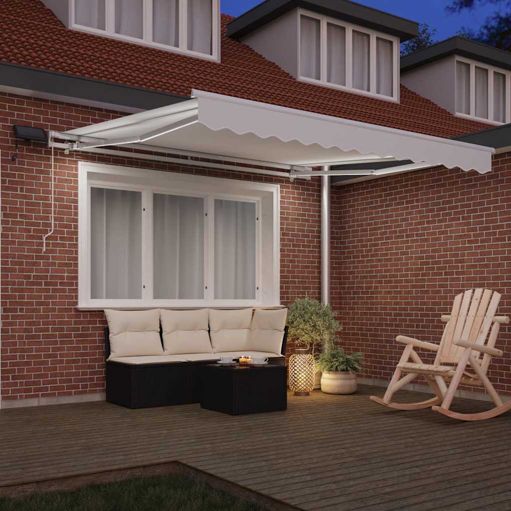 Inklapbaar Zonnescherm Wit 300 x 250 cm Stof en Staal is nu te koop bij PeponiXL, paradijselijk wonen!