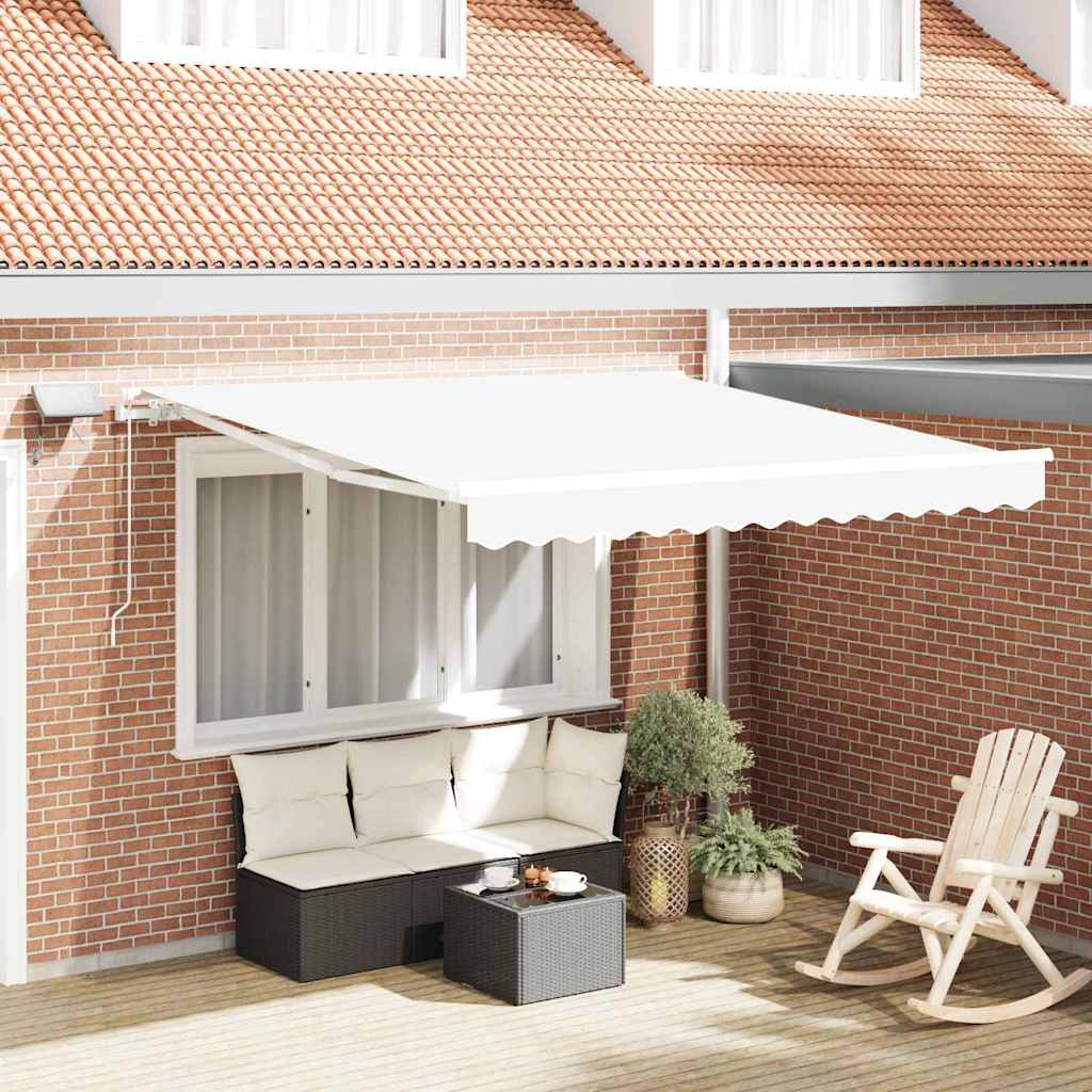 Inklapbaar Zonnescherm Wit 300 x 250 cm Stof en Staal is nu te koop bij PeponiXL, paradijselijk wonen!