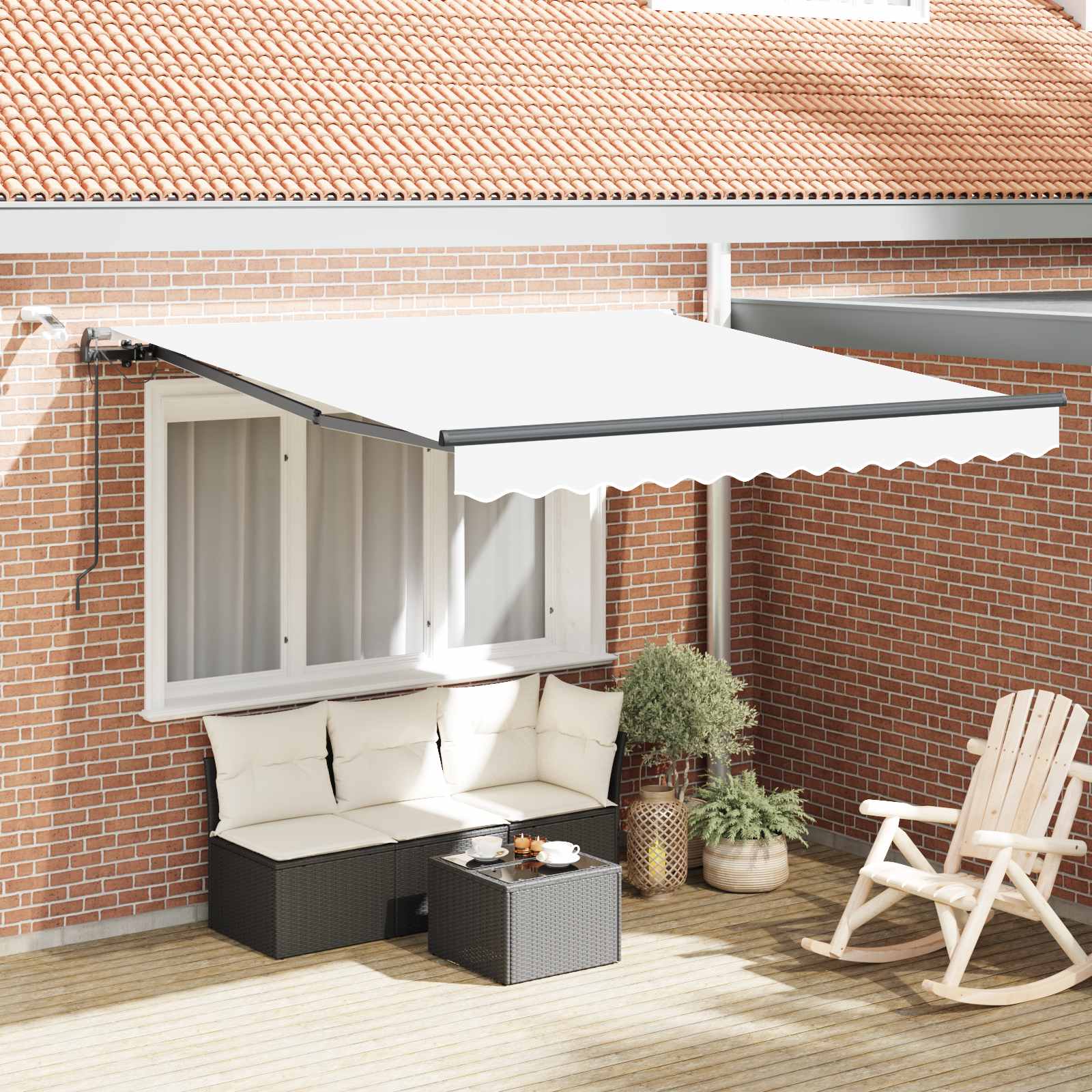 Luifeldoek met Wit 300 x 250 cm Polyester is nu te koop bij PeponiXL, paradijselijk wonen!
