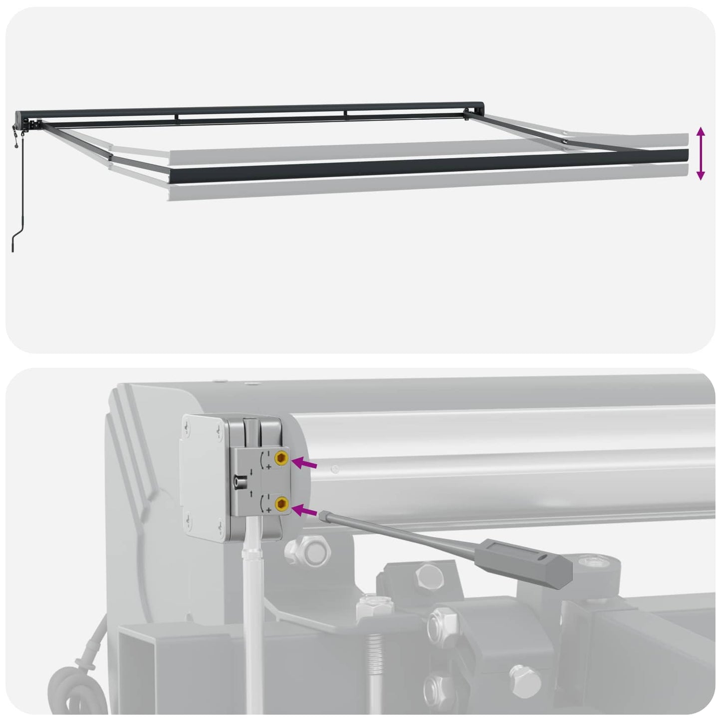 Inklapbaar Zonnescherm Rood en Zwart 350 x 250 cm Stof is nu te koop bij PeponiXL, paradijselijk wonen!