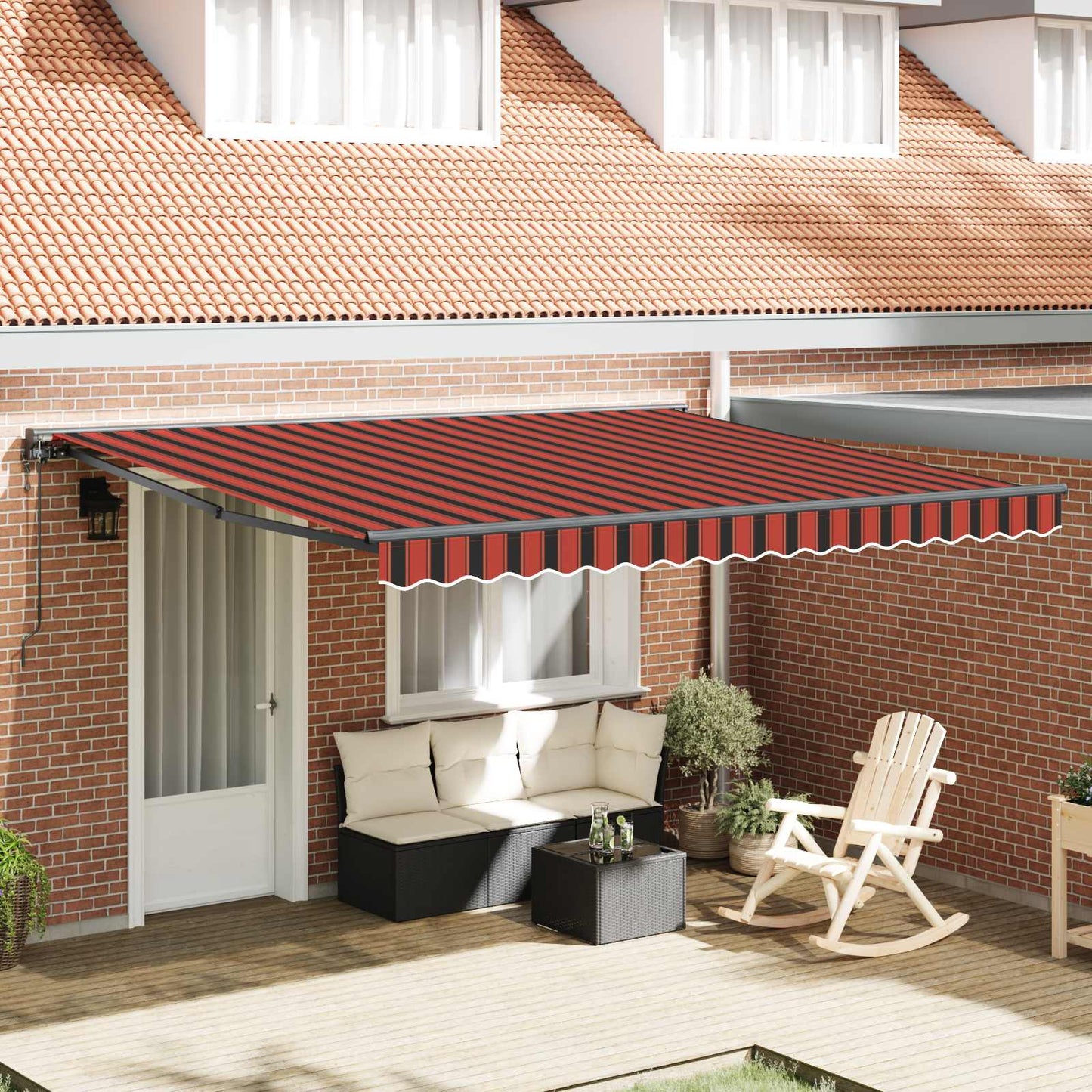 Luifeldoek met Oranje en bruin 350 x 250 cm Polyester is nu te koop bij PeponiXL, paradijselijk wonen!