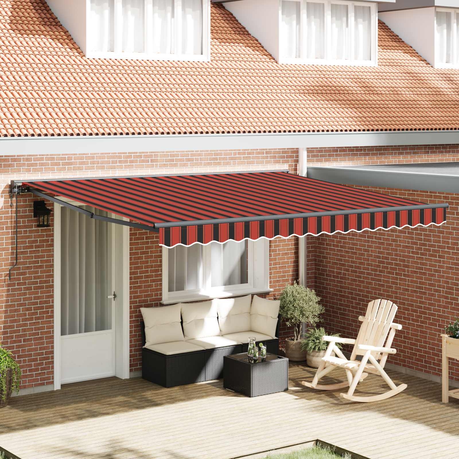 Luifeldoek met Oranje en bruin 350 x 250 cm Polyester is nu te koop bij PeponiXL, paradijselijk wonen!