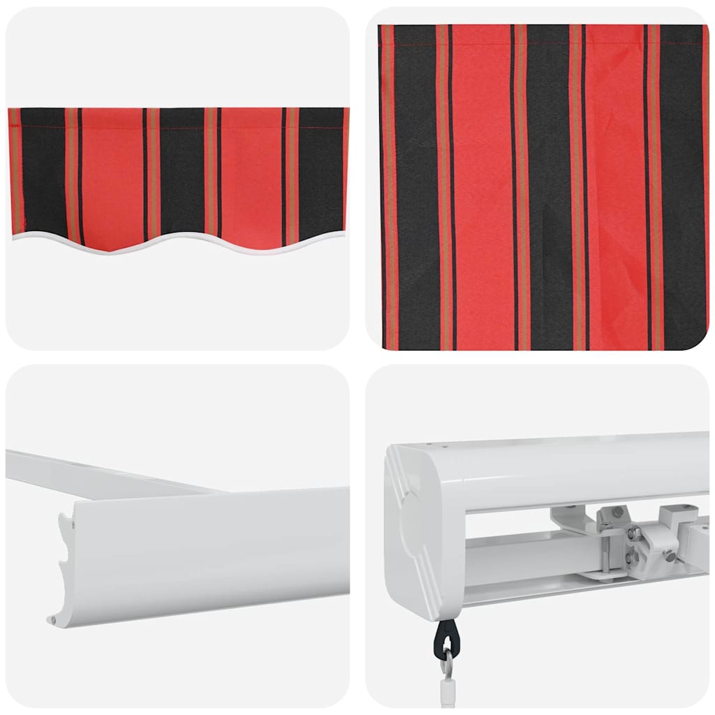 Inklapbaar Zonnescherm Rood en Zwart 350 x 250 cm is nu te koop bij PeponiXL, paradijselijk wonen!