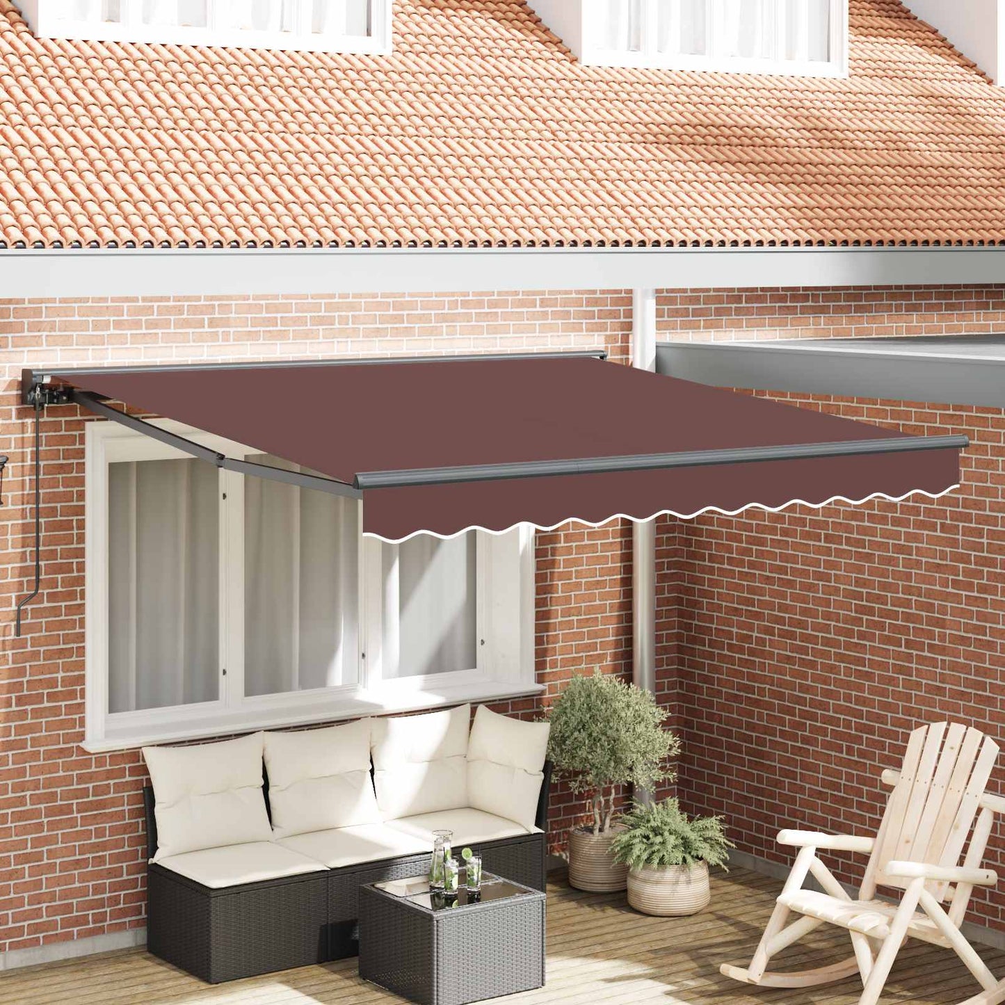 Zijde Frame Bruin 350 x 250 cm Polyester met PU-coating is nu te koop bij PeponiXL, paradijselijk wonen!