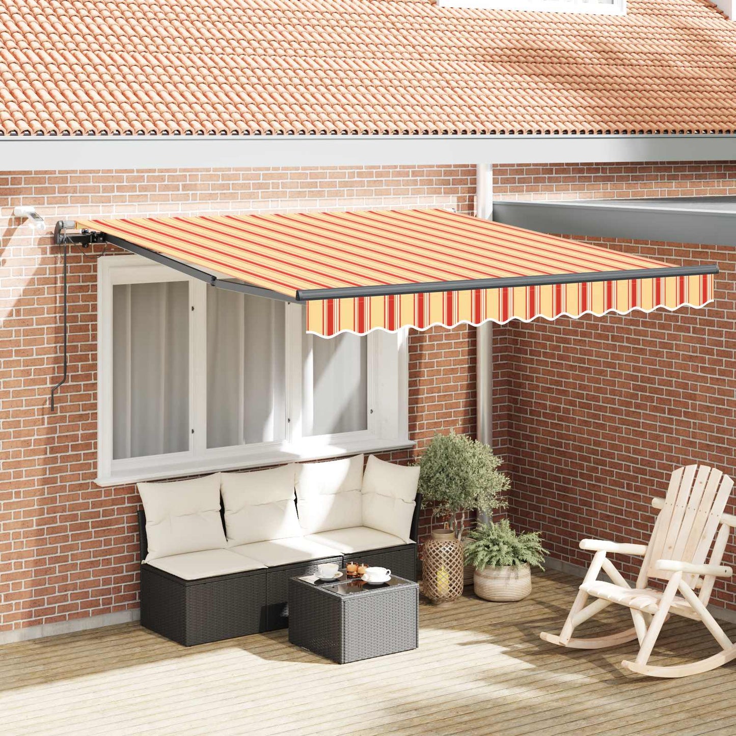 Luifeldoek met Geel en Oranje 350 x 250 cm Polyester is nu te koop bij PeponiXL, paradijselijk wonen!
