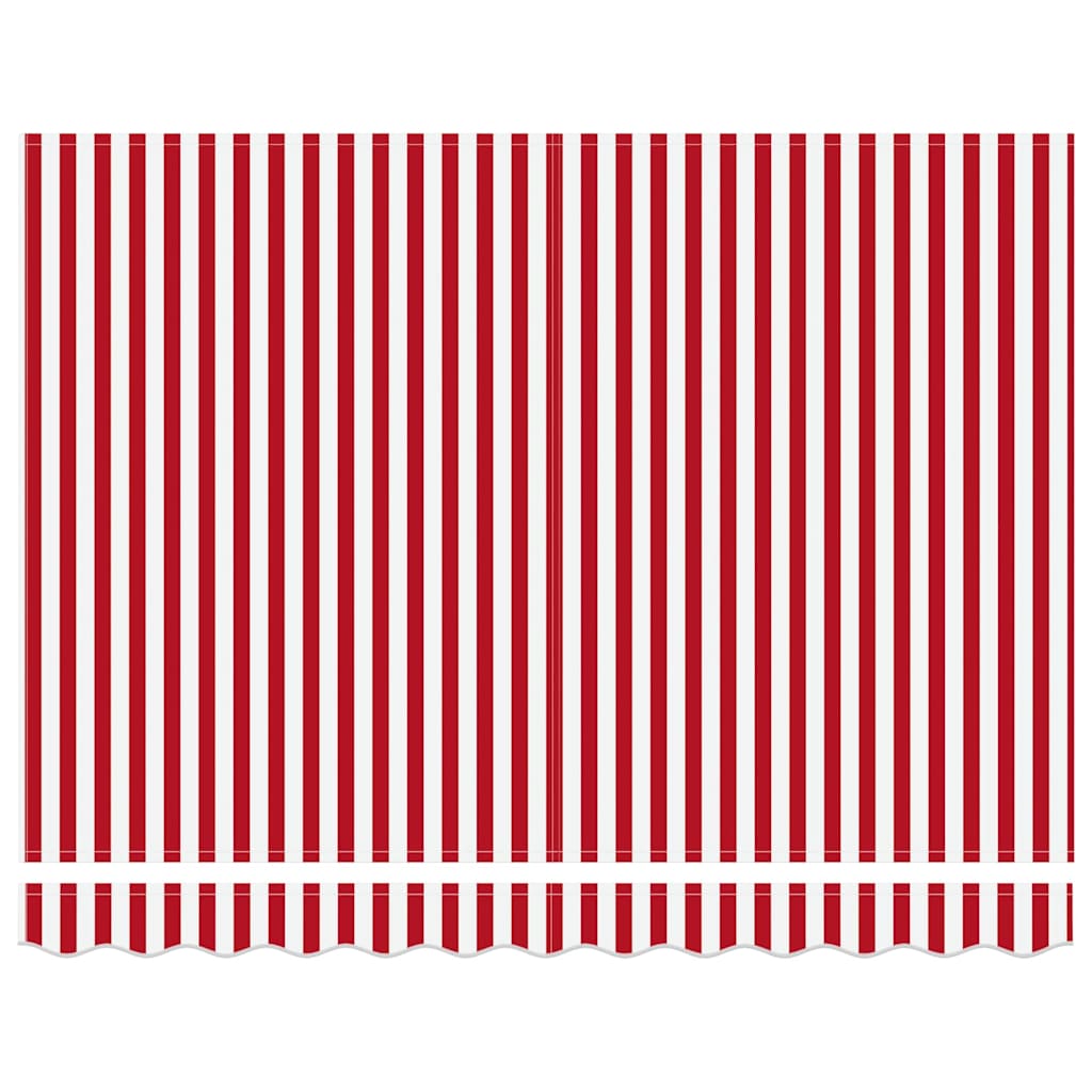 Inklapbaar Zonnescherm Rood en Wit 350 x 250 cm Stof en Staal is nu te koop bij PeponiXL, paradijselijk wonen!