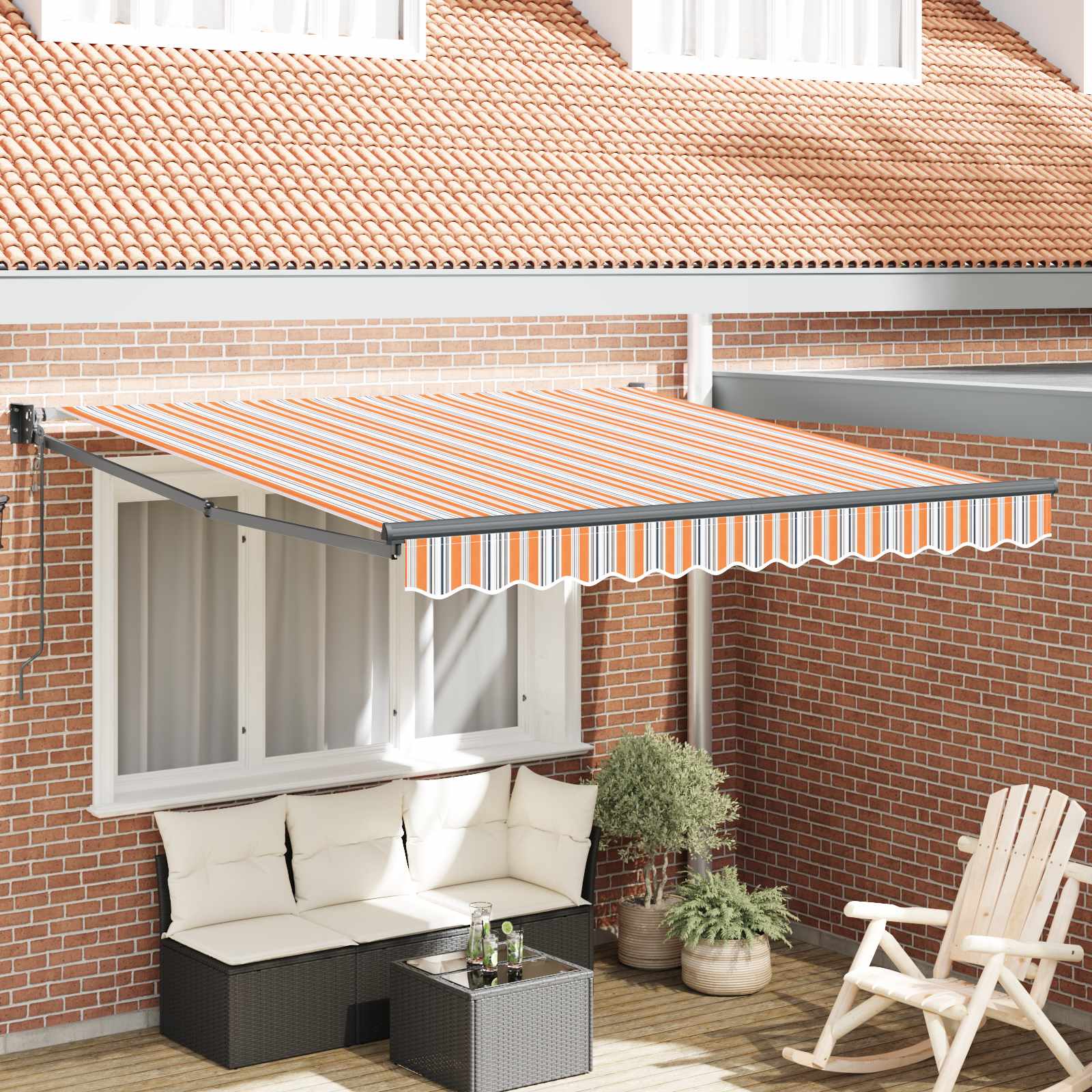 Inklapbaar Zonnescherm Multikleur 350 x 250 cm is nu te koop bij PeponiXL, paradijselijk wonen!