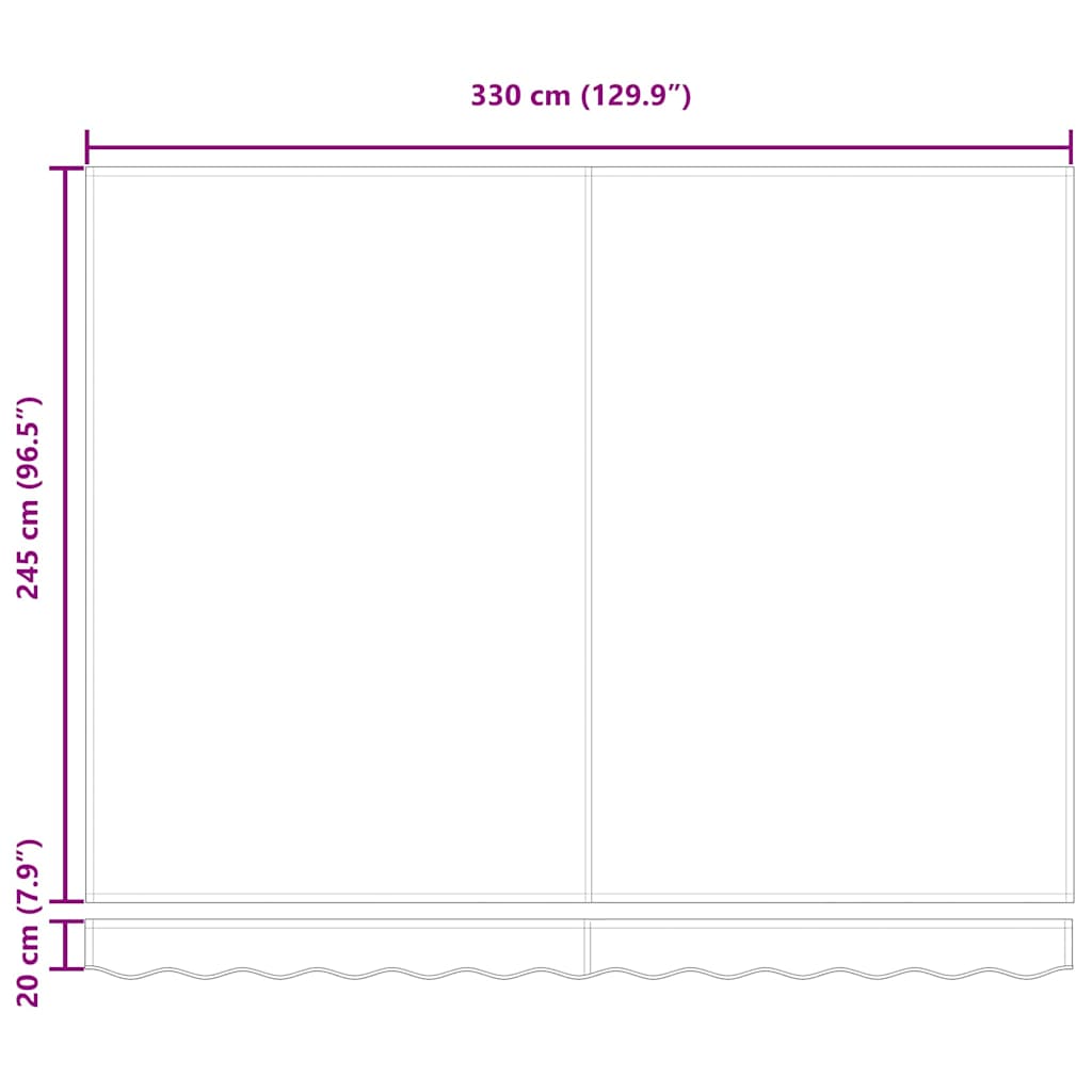 Inklapbaar Zonnescherm Multikleur 350 x 250 cm is nu te koop bij PeponiXL, paradijselijk wonen!