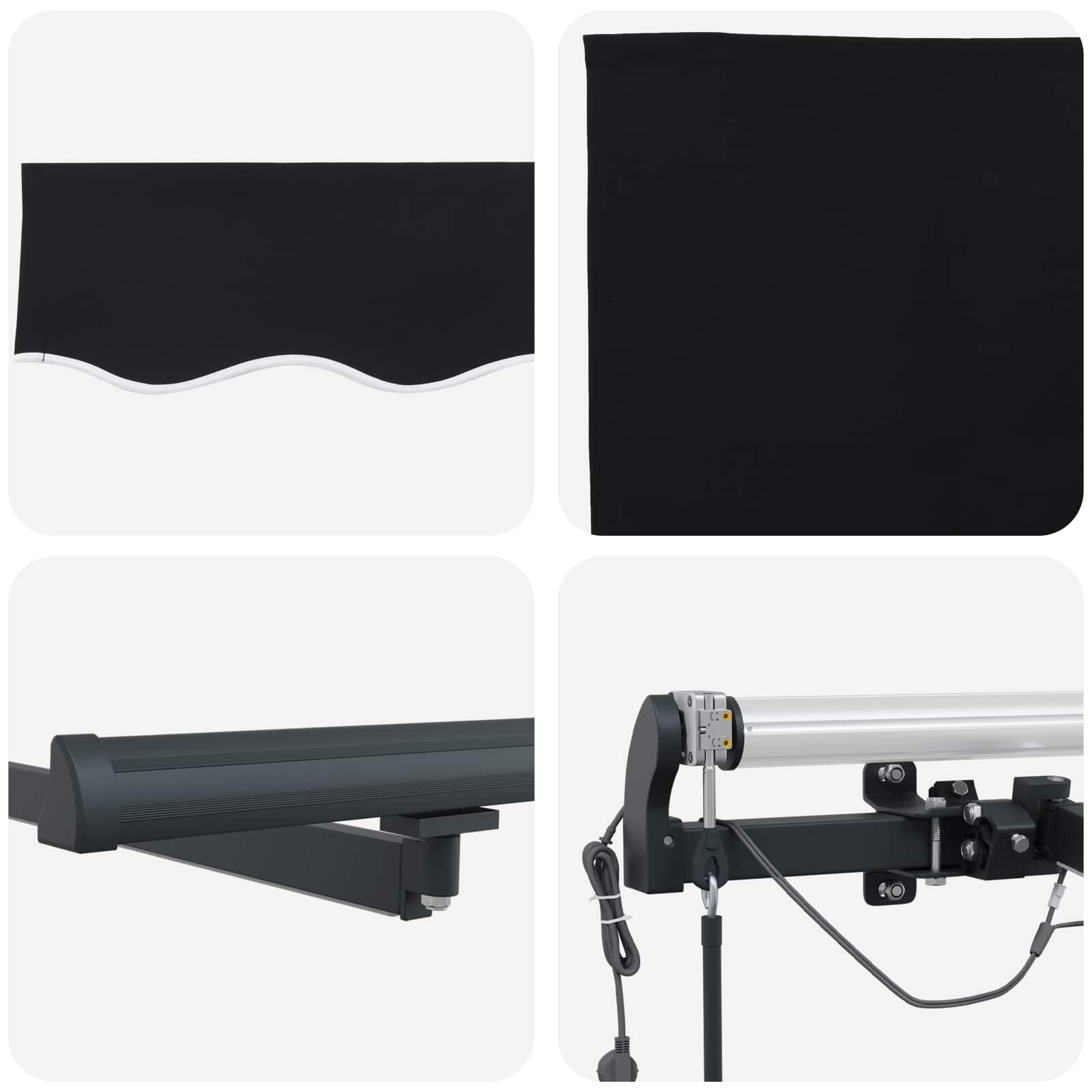Luifeldoek met Zwart 350 x 250 cm Polyester is nu te koop bij PeponiXL, paradijselijk wonen!