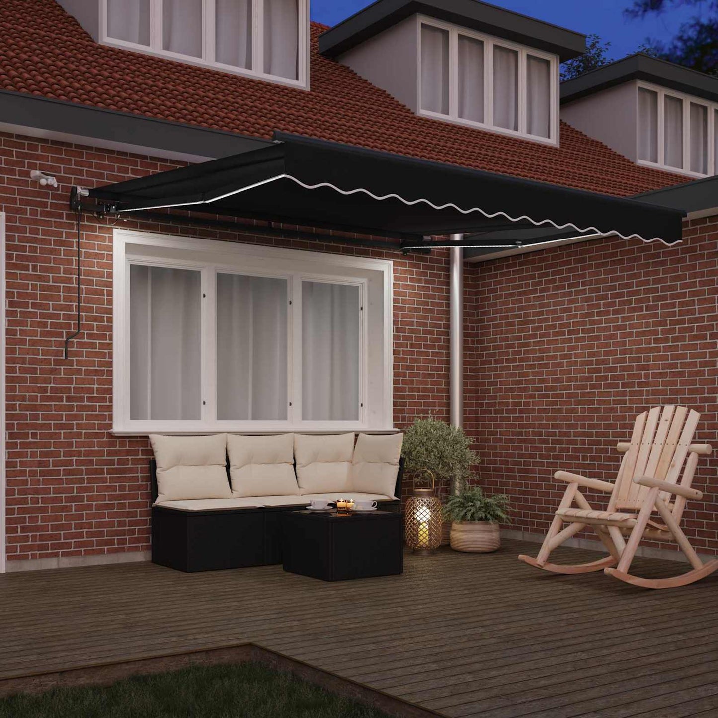 Luifeldoek met Zwart 350 x 250 cm Polyester is nu te koop bij PeponiXL, paradijselijk wonen!