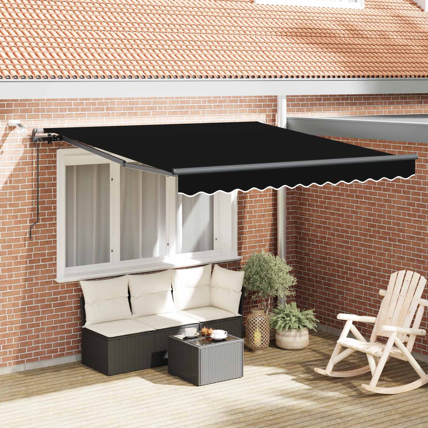 Luifeldoek met Zwart 350 x 250 cm Polyester is nu te koop bij PeponiXL, paradijselijk wonen!