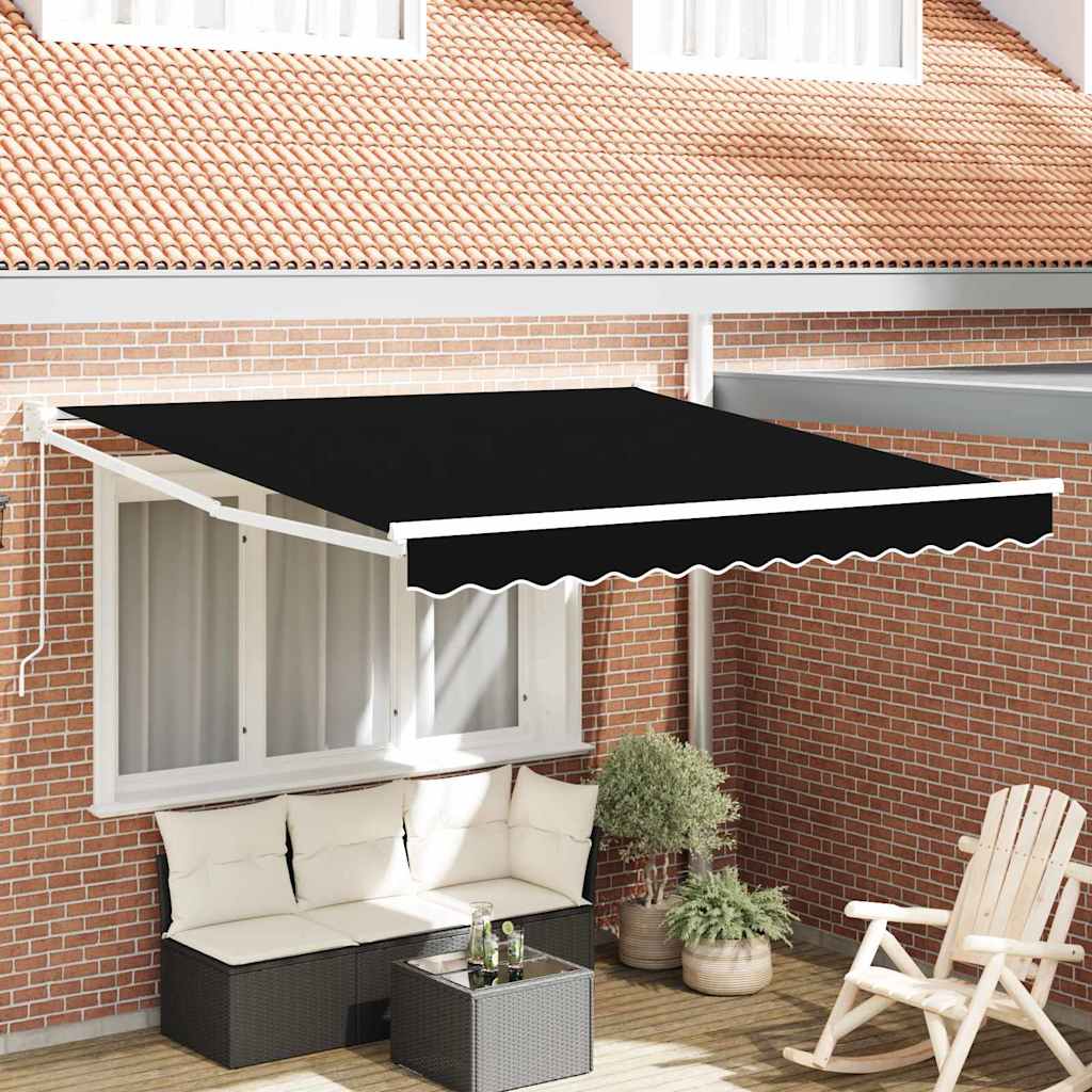 Inklapbaar Zonnescherm Zwart 350 x 250 cm is nu te koop bij PeponiXL, paradijselijk wonen!