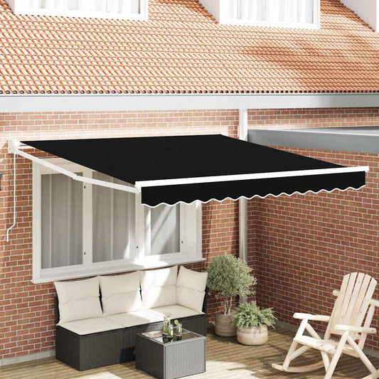 Inklapbaar Zonnescherm Zwart 350 x 250 cm is nu te koop bij PeponiXL, paradijselijk wonen!