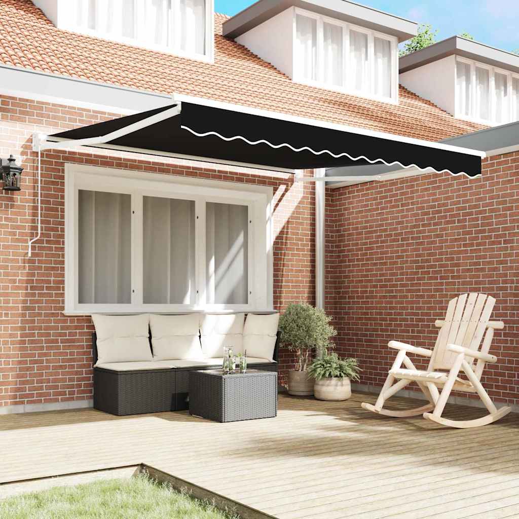 Inklapbaar Zonnescherm Zwart 350 x 250 cm is nu te koop bij PeponiXL, paradijselijk wonen!