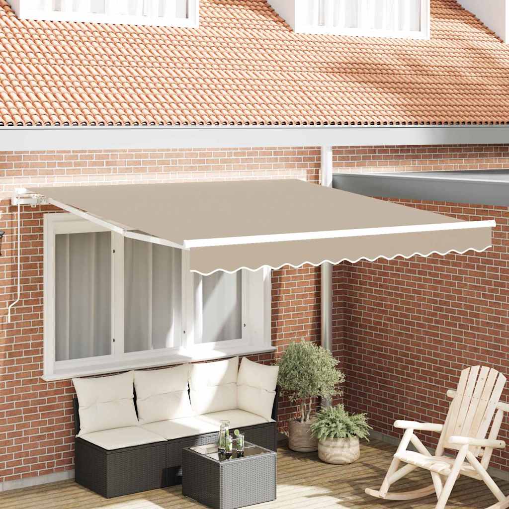 Inklapbaar Zonnescherm Beige 350 x 250 cm is nu te koop bij PeponiXL, paradijselijk wonen!