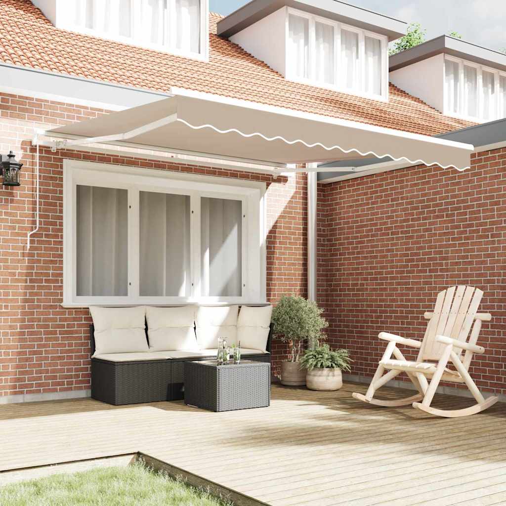 Inklapbaar Zonnescherm Beige 350 x 250 cm is nu te koop bij PeponiXL, paradijselijk wonen!