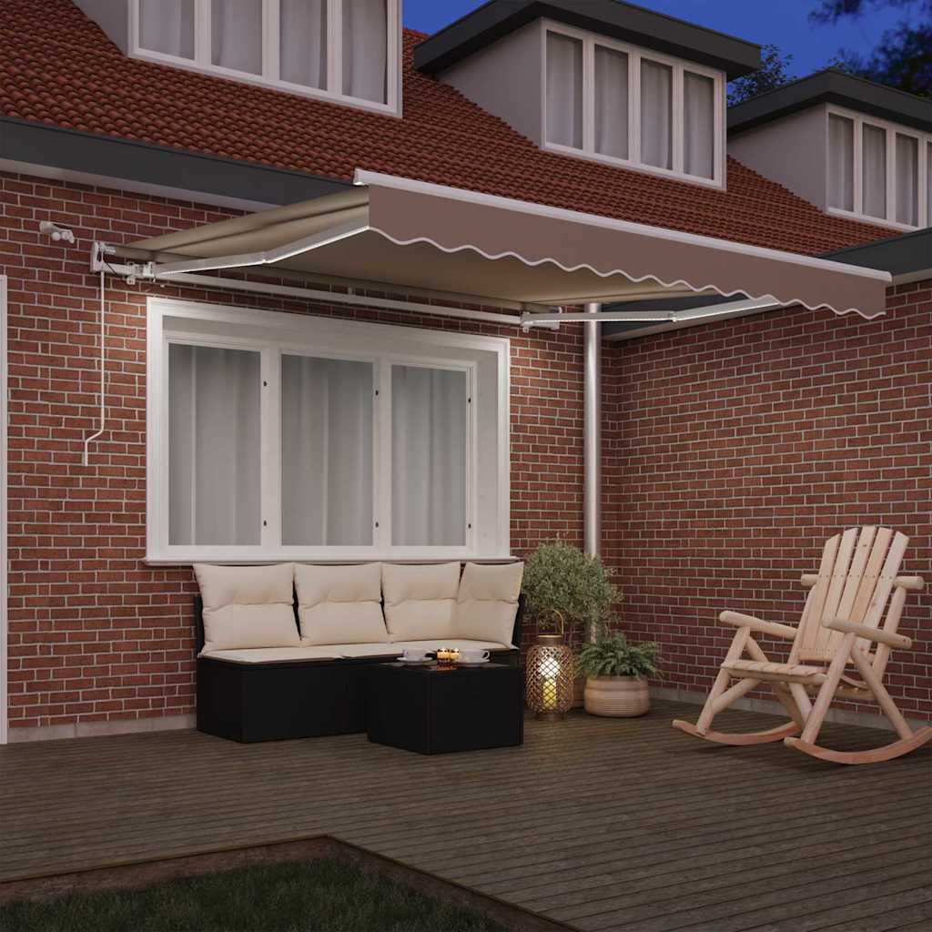 Inklapbaar Zonnescherm Beige 350 x 250 cm Polyester en Metaal is nu te koop bij PeponiXL, paradijselijk wonen!