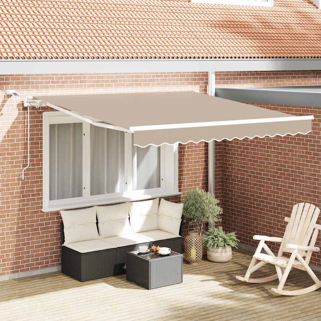Inklapbaar Zonnescherm Beige 350 x 250 cm Polyester en Metaal is nu te koop bij PeponiXL, paradijselijk wonen!