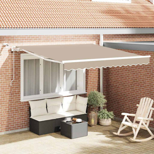 Inklapbaar Zonnescherm Beige 350 x 250 cm Polyester en Metaal is nu te koop bij PeponiXL, paradijselijk wonen!