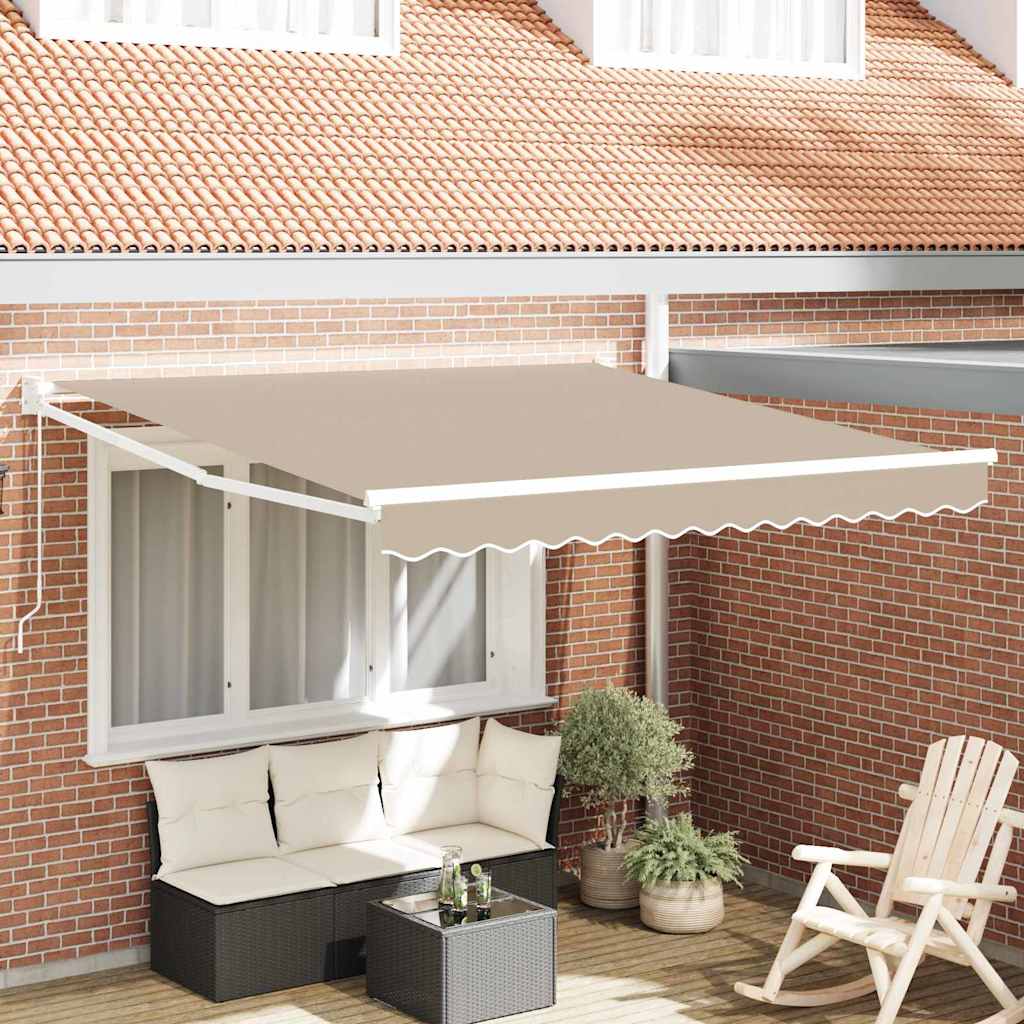 Inklapbaar Zonnescherm Beige 350 x 250 cm is nu te koop bij PeponiXL, paradijselijk wonen!